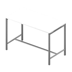 Quadrifoglio Stehtisch Creo weiß rechteckig, 4-Fuß-Gestell alu, 160,0 x 80,0 x 107,0 cm von Quadrifoglio