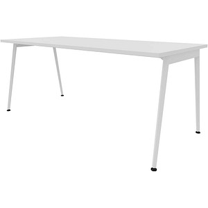 Quadrifoglio X3 Schreibtisch weiß rechteckig, 4-Fuß-Gestell weiß 180,0 x 80,0 cm von Quadrifoglio