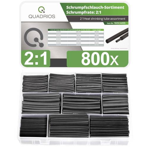Quadrios 1905CA055 Schrumpfschlauchsortiment Schwarz Schrumpfrate:2:1 800St. Quadrios 1905CA055 Schrumpfschlauchsortiment Schwarz Schrumpfrate:2:1 800St. von Quadrios