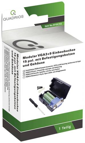Quadrios 2010C255 VGA-Steckverbinder Buchse, gerade Polzahl (num): 15 Schwarz 1 Set von Quadrios