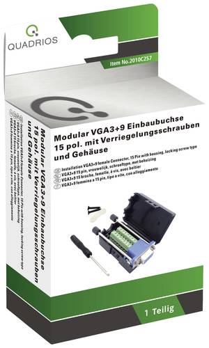 Quadrios 2010C257 VGA-Steckverbinder Buchse, gerade Polzahl (num): 15 Schwarz 1 Set von Quadrios