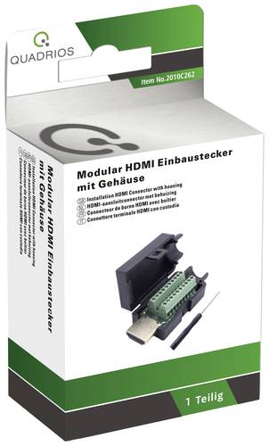 Quadrios 2010C262 HDMI-Steckverbinder Stecker, gerade Polzahl (num): 20 Schwarz 1 Set von Quadrios