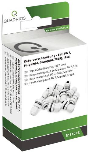 Quadrios 2102CA120 Kabelverschraubung Sortiment PG7 PA66 Lichtgrau 1 Set von Quadrios