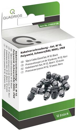 Quadrios 2102CA126 Kabelverschraubung Sortiment M12 PA66 Schwarz 1 Set von Quadrios