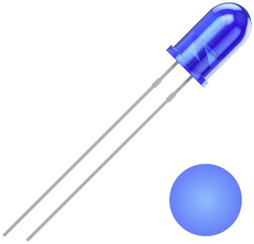 Quadrios 2111O156 LED bedrahtet Blau Rund 5mm 1300 mcd 30° 20mA 3V von Quadrios