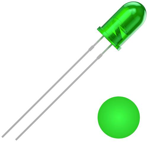 Quadrios 2111O157 LED bedrahtet Grün Rund 5mm 2500 mcd 30° 20mA 3V von Quadrios