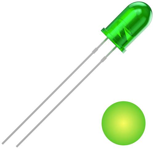Quadrios 2111O158 LED bedrahtet Gelb-Grün Rund 5mm 700 mcd 30° 20mA 2V von Quadrios