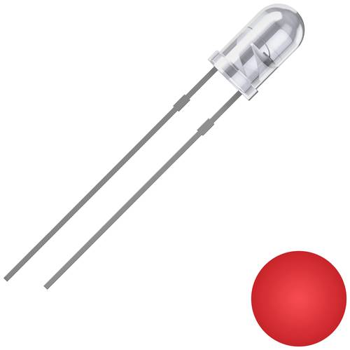 Quadrios 2111O173 LED bedrahtet Rot Rund 3mm 2500 mcd 25° 20mA 2V von Quadrios