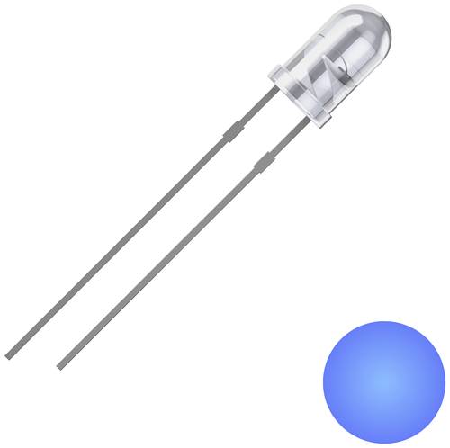 Quadrios 2111O175 LED bedrahtet Blau Rund 3mm 2500 mcd 25° 20mA 3V von Quadrios