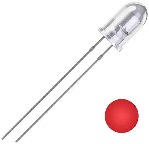 Quadrios 2111O178 LED bedrahtet Rot Rund 5mm 2500 mcd 25° 20mA 2V von Quadrios