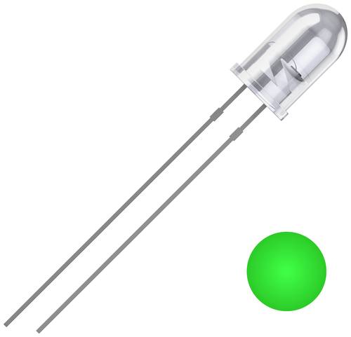 Quadrios 2111O181 LED bedrahtet Grün Rund 5mm 19000 mcd 25° 20mA 3V von Quadrios