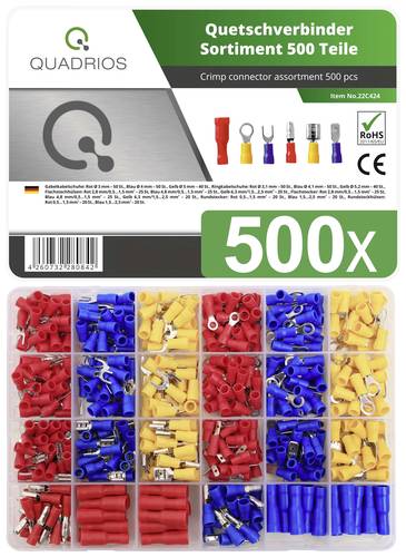 Quadrios 22C424 Quetschverbinder-Sortiment 0.5mm² 2.5mm² Rot, Blau, Gelb 1 Set von Quadrios