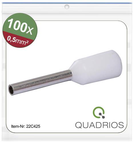 Quadrios 22C425 Aderendhülse 0.5mm² Teilisoliert Weiß 1 Set von Quadrios