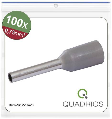 Quadrios 22C426 Aderendhülse 0.75mm² Teilisoliert Grau 1 Set von Quadrios