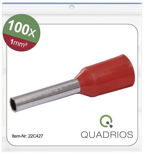 Quadrios 22C427 Aderendhülse 1mm² Teilisoliert Rot 1 Set von Quadrios