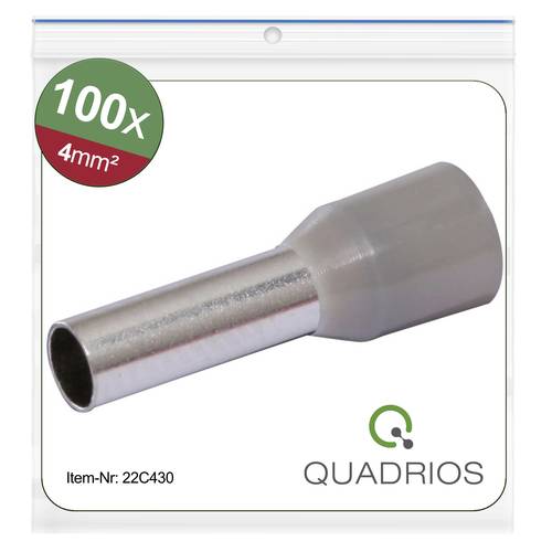 Quadrios 22C430 Aderendhülse 4mm² Teilisoliert Grau 1 Set von Quadrios