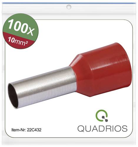 Quadrios 22C432 Aderendhülse 10mm² Teilisoliert Rot 1 Set von Quadrios