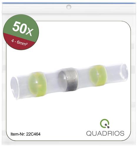 Quadrios 22C464 Stoßverbinder mit Schrumpfschlauch 4.0mm² 6.0mm² Vollisoliert Gelb 1 Set von Quadrios