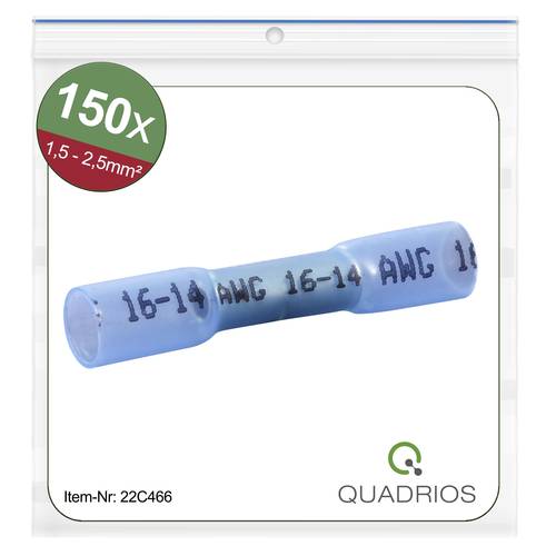 Quadrios 22C466 Stoßverbinder mit Schrumpfschlauch 1.5mm² 2.5mm² Vollisoliert Blau 1 Set von Quadrios