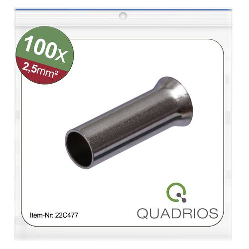 Quadrios 22C477 Aderendhülse 2.5mm² Unisoliert 100St. von Quadrios