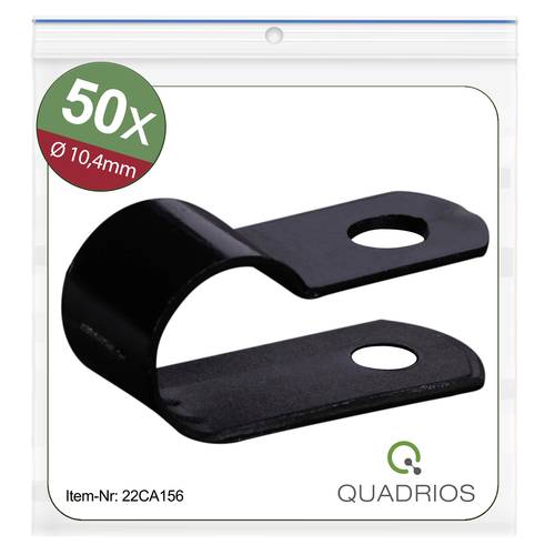 Quadrios 22CA156 Befestigungsschelle schraubbar 22CA156 Bündel-Ø-Bereich 10.4mm (max) Schwarz 1 Set von Quadrios