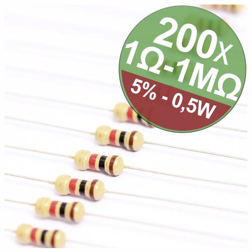 Quadrios 22P106 22P106 Kohleschicht-Widerstand Sortiment axial bedrahtet 0.5W 5% 1 Set Quadrios 22P106 22P106 Kohleschicht-Widerstand Sortiment axial bedrahtet 0.5W 5% 1 Set von Quadrios
