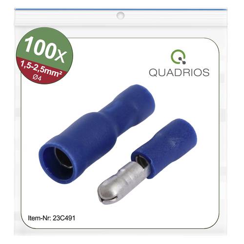 Quadrios 23C491 Rundstecker 1.5mm² 2.5mm² Blau 100St. von Quadrios