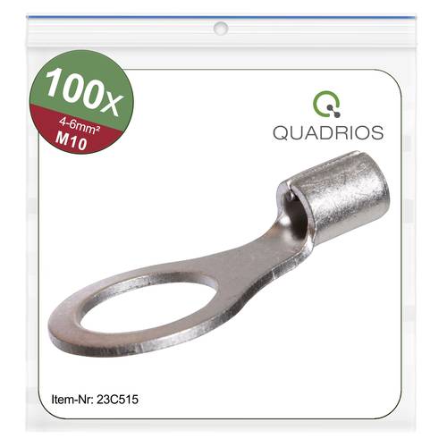 Quadrios 23C515 Ringkabelschuh Querschnitt (max.)=6mm² Loch-Ø=10.5mm Unisoliert 100St. von Quadrios