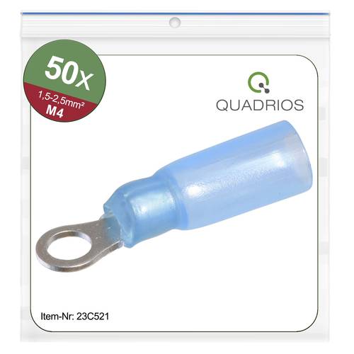 Quadrios 23C521 Ringkabelschuh Querschnitt (max.)=2.5mm² Loch-Ø=4.3mm Teilisoliert Blau 50St. von Quadrios