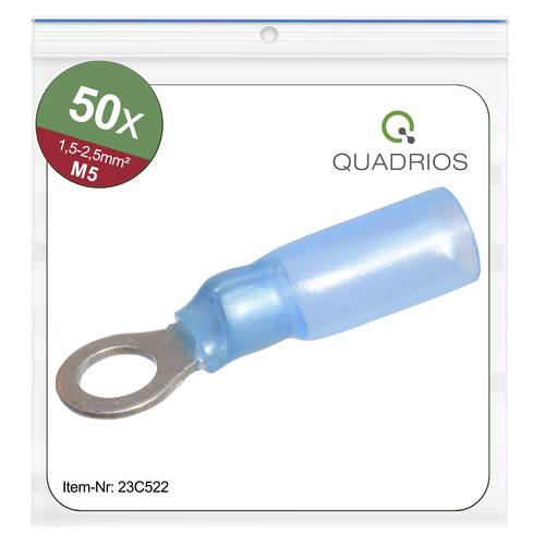 Quadrios 23C522 Ringkabelschuh Querschnitt (max.)=2.5mm² Loch-Ø=5.3mm Teilisoliert Blau 50St. von Quadrios
