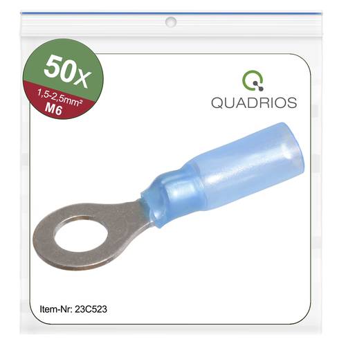 Quadrios 23C523 Ringkabelschuh Querschnitt (max.)=2.5mm² Loch-Ø=6.5mm Teilisoliert Blau 50St. von Quadrios