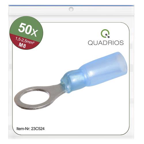 Quadrios 23C524 Ringkabelschuh Querschnitt (max.)=2.5mm² Loch-Ø=8.5mm Teilisoliert Blau 50St. von Quadrios