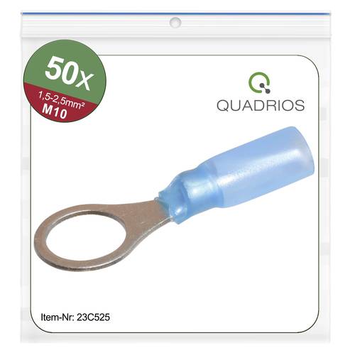 Quadrios 23C525 Ringkabelschuh Querschnitt (max.)=2.5mm² Loch-Ø=10.5mm Teilisoliert Blau 50St. von Quadrios