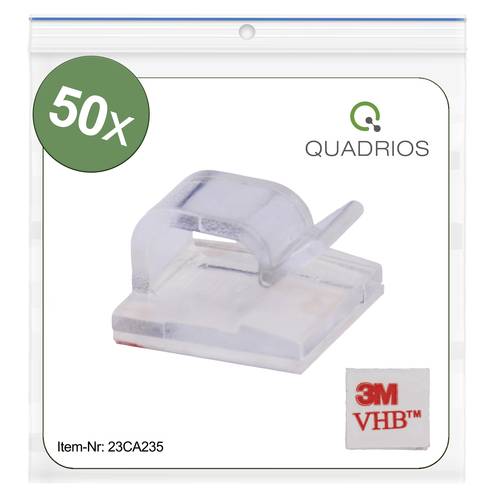 Quadrios 23CA235 Kabelclip selbstklebend 23CA235 Bündel-Ø-Bereich 1 bis 7mm Transparent 50St. von Quadrios