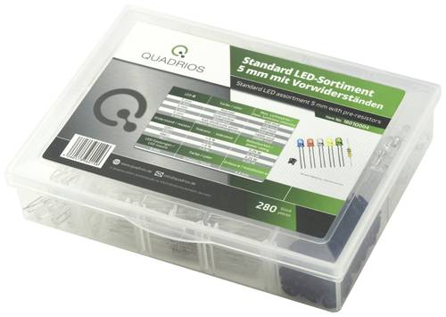 Quadrios LED-Sortiment Rot, Grün, Gelb, Blau, Kaltweiß, Warmweiß 20mA 3.0V von Quadrios