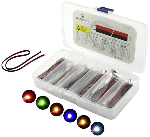 Quadrios LED-Sortiment Rot, Grün, Gelb, Blau, Weiß, Bernstein 20mA 3.0V Quadrios LED-Sortiment Rot, Grün, Gelb, Blau, Weiß, Bernstein 20mA 3.0V von Quadrios
