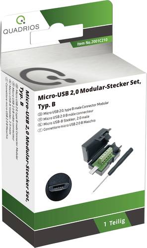 Quadrios Mikro-USB 2.0 - Stecker Set, Typ B Stecker, Einbau horizontal 2001C210 Inhalt: 1St. von Quadrios