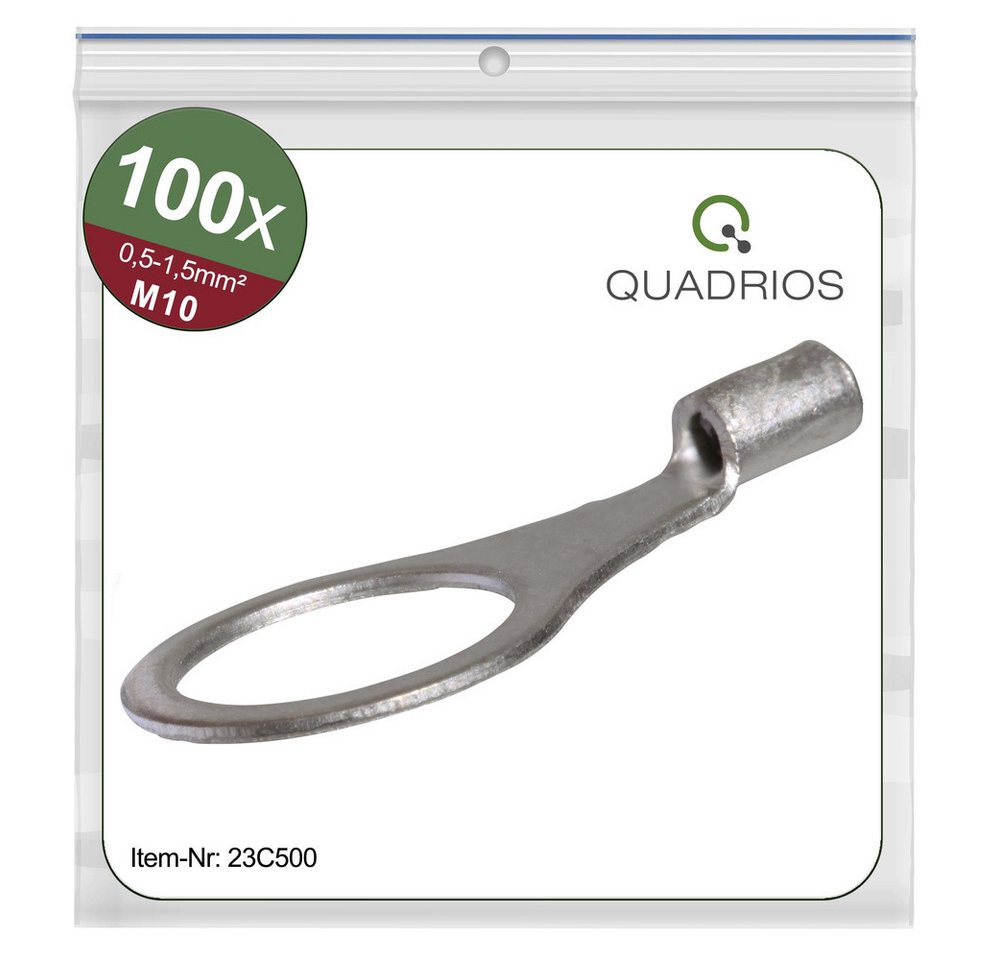 Quadrios Kabelzubehör Quadrios 23C500 Ringkabelschuh Querschnitt (max)=1.5 mm² Loch-Ø=10.5, (23C500) von Quadrios