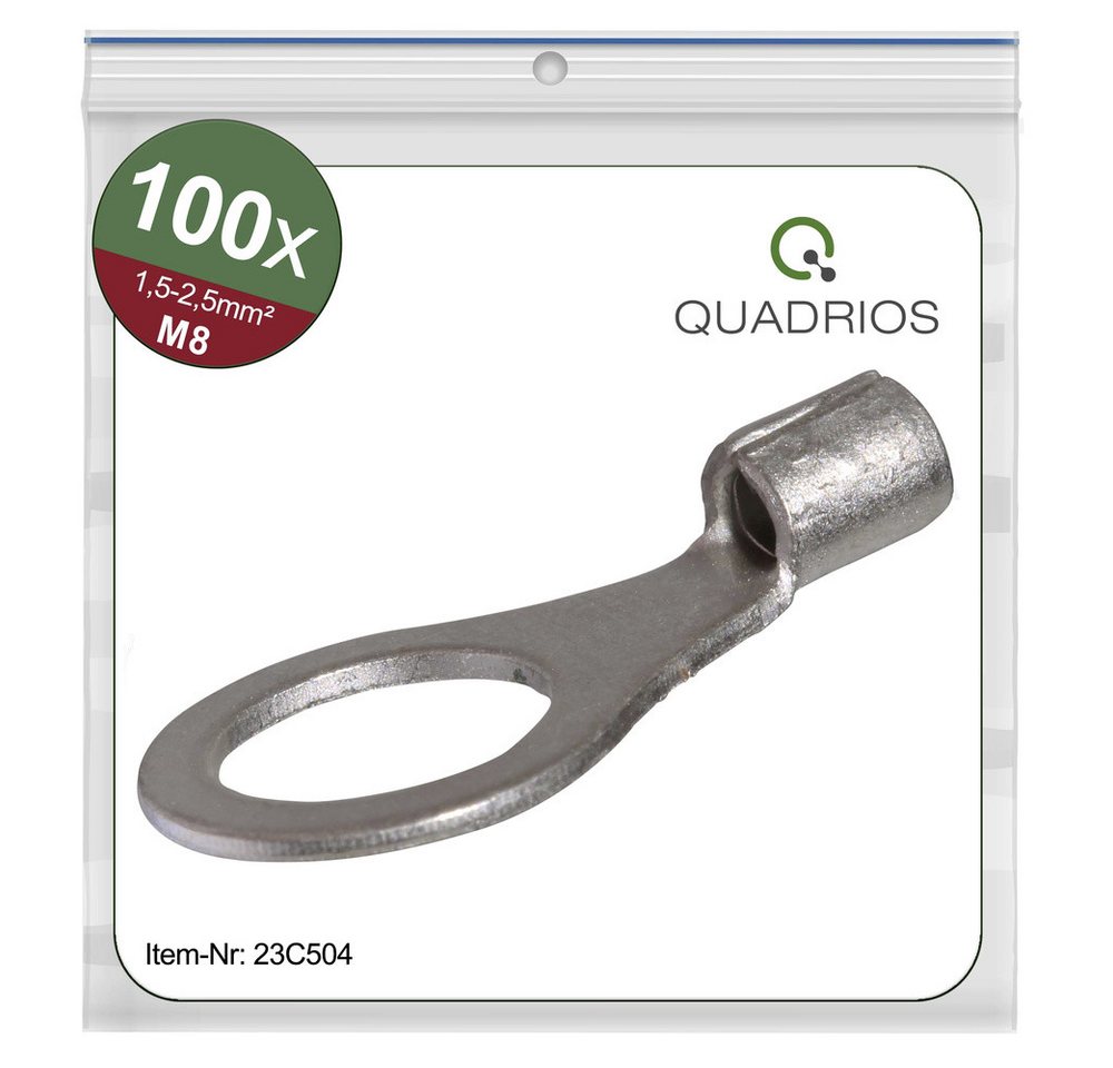 Quadrios Quadrios 23C504 Ringkabelschuh Querschnitt (max)=2.5 mm² Loch-Ø=8.5 Kabelzubehör, (23C504) von Quadrios