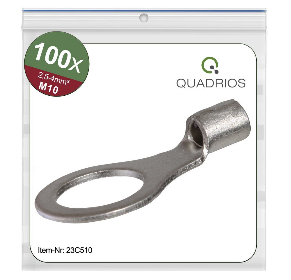 Quadrios Quadrios 23C510 Ringkabelschuh Querschnitt (max)=4 mm² Loch-Ø=10.5 m Kabelzubehör, (23C510) von Quadrios