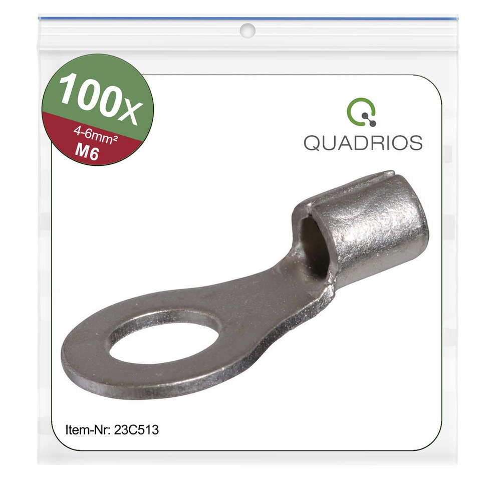 Quadrios Kabelzubehör Quadrios 23C513 Ringkabelschuh Querschnitt (max)=6 mm² Loch-Ø=6.5 mm, (23C513) von Quadrios