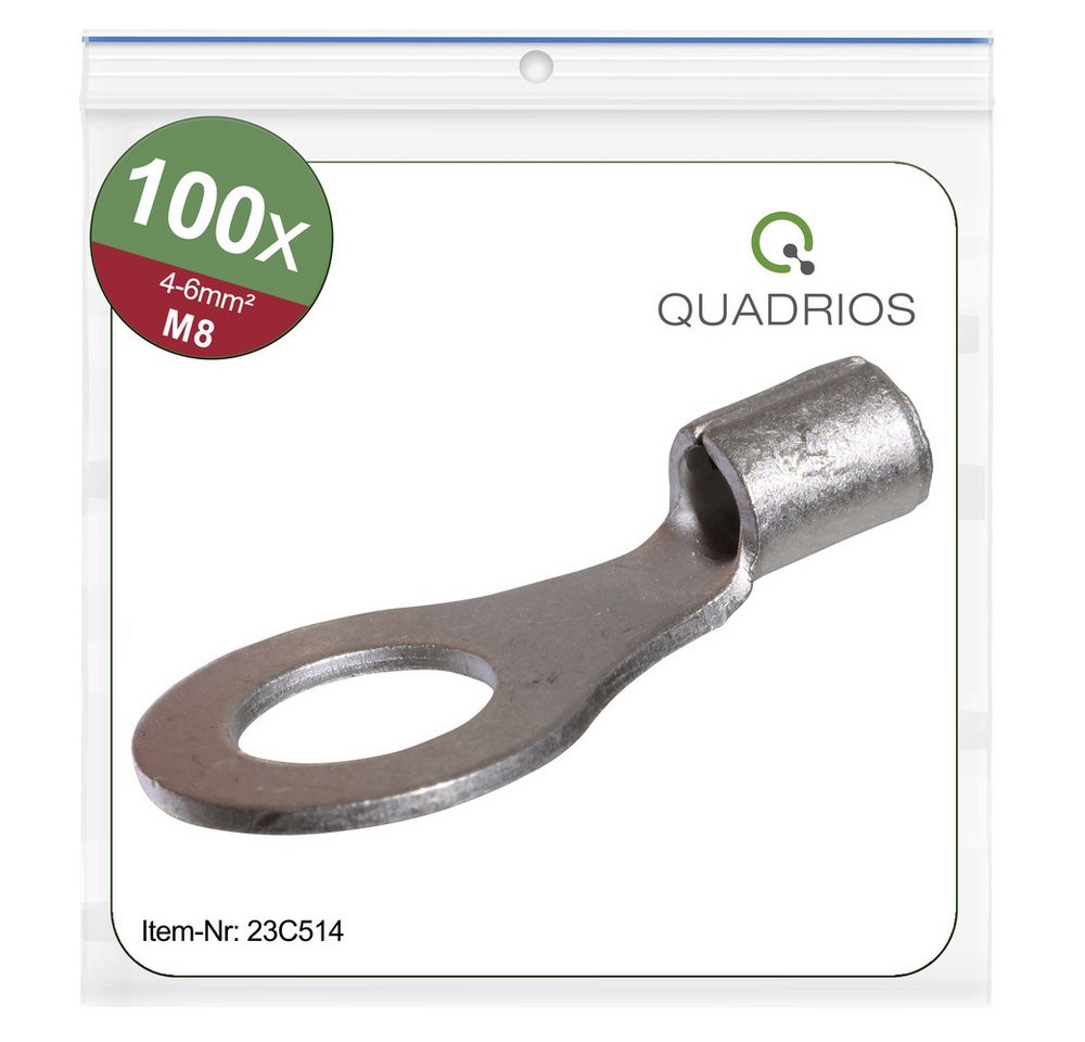 Quadrios Quadrios 23C514 Ringkabelschuh Querschnitt (max)=6 mm² Loch-Ø=8.5 mm Kabelzubehör, (23C514) von Quadrios