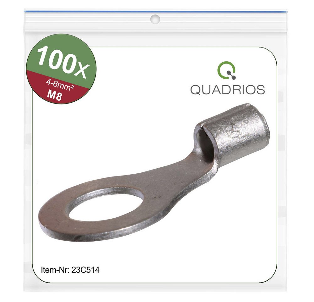 Quadrios Kabelzubehör Quadrios 23C514 Ringkabelschuh Querschnitt (max)=6 mm² Loch-Ø=8.5 mm, (23C514) von Quadrios