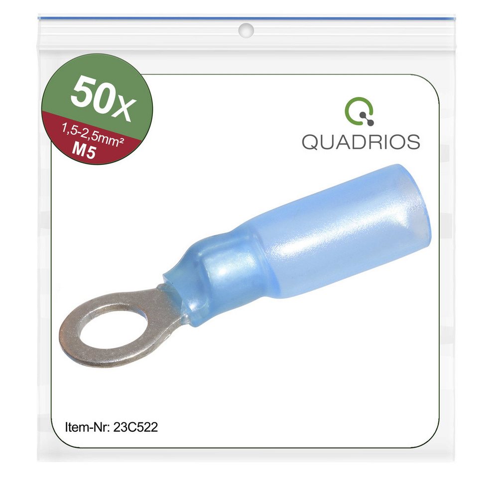 Quadrios Quadrios 23C522 Ringkabelschuh Querschnitt (max)=2.5 mm² Loch-Ø=5.3 Kabelzubehör, (23C522) von Quadrios