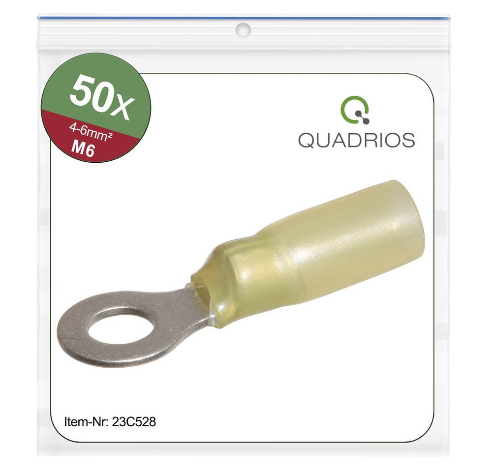Quadrios Quadrios 23C528 Ringkabelschuh Querschnitt (max)=6 mm² Loch-Ø=6.5 mm Kabelzubehör, (23C528) von Quadrios