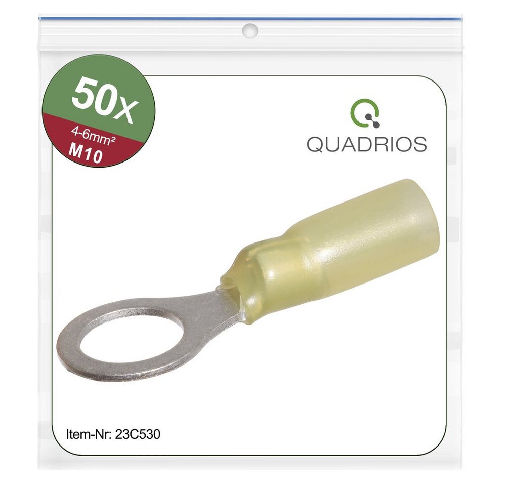 Quadrios Kabelzubehör Quadrios 23C530 Ringkabelschuh Querschnitt (max)=6 mm² Loch-Ø=10.5 m, (23C530) von Quadrios