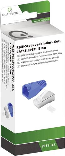 Quadrios RJ-45 Steckverbinder Set-CAT 5e 1906C175 Stecker, gerade Polzahl 8P8C Blau 25St. Quadrios RJ-45 Steckverbinder Set-CAT 5e 1906C175 Stecker, gerade Polzahl 8P8C Blau 25St. von Quadrios