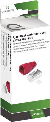 Quadrios RJ-45 Steckverbinder Set-CAT 6 1906C170 Stecker, gerade Polzahl 8P8C Rot 25St. Quadrios RJ-45 Steckverbinder Set-CAT 6 1906C170 Stecker, gerade Polzahl 8P8C Rot 25St. von Quadrios