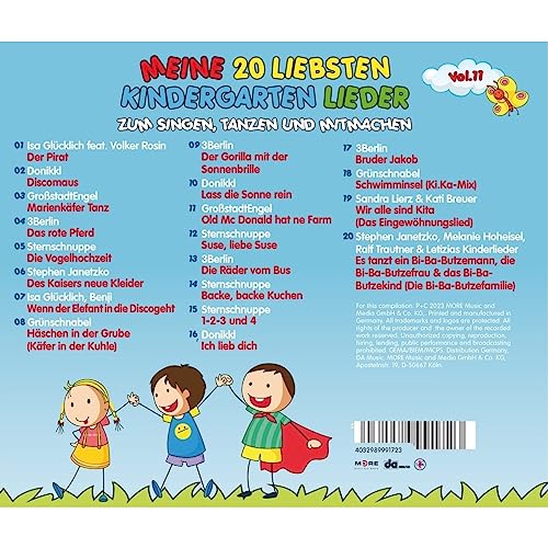Meine 20 Liebsten Kindergarten Lieder Vol. 11 von Quadrophon
