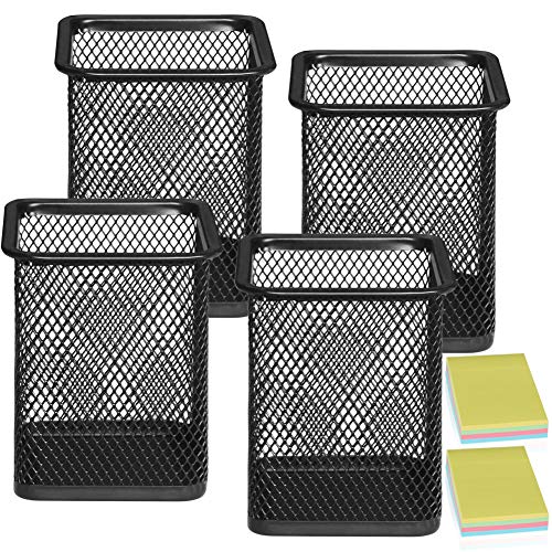 Qualsen 4 Stück Stiftehalter Schreibtisch Stiftebox Schreibtisch Organizer Kinder Stifteköcher Schreibtisch Organizer Schwarz, Platz von Qualsen